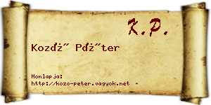 Kozó Péter névjegykártya