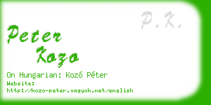 peter kozo business card
