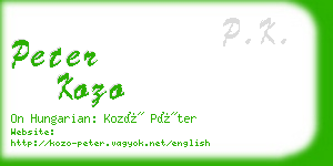 peter kozo business card